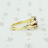 1920's 2 tone gold diamond mens ring side view