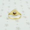 1920's 2 tone gold diamond mens ring back view