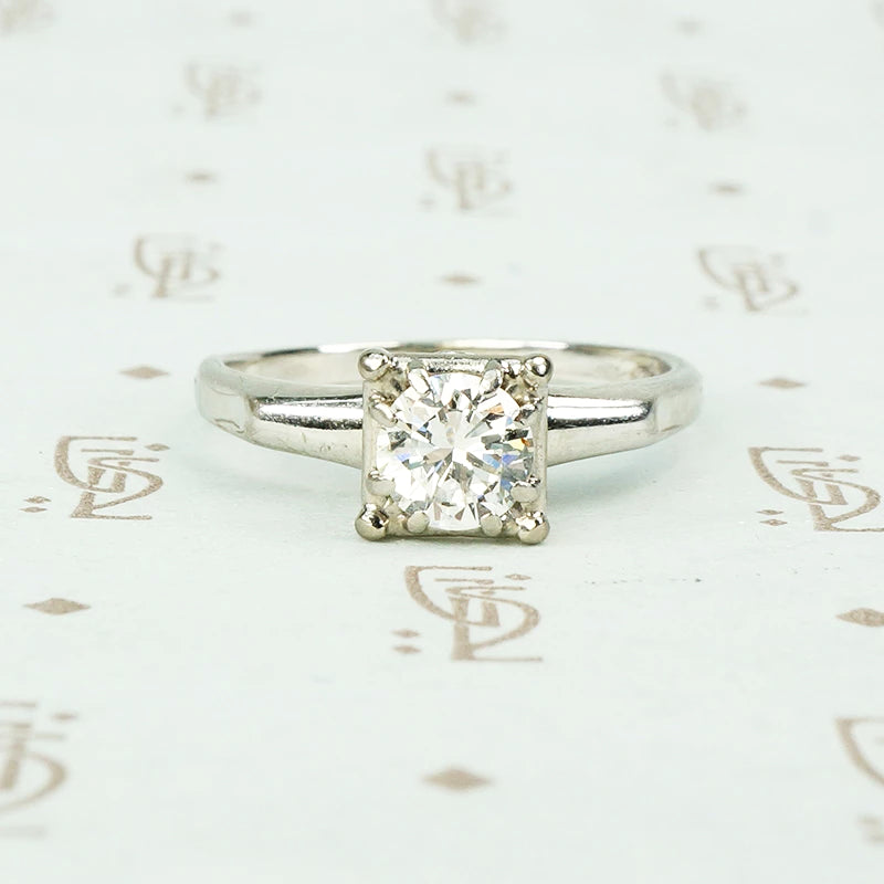 white gold 1/2 carat solitaire engagement ring