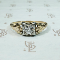 Charming 1930s Two Tone Diamond Engagement Ring