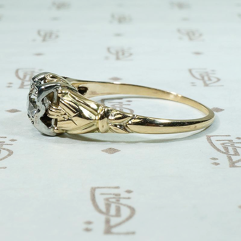 Charming 1930s Two Tone Diamond Engagement Ring