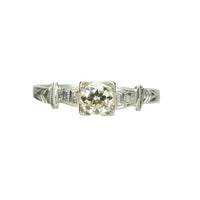Vintage Art Deco Engagement Ring - Gem Set Love
