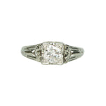 Vintage 1930's White Gold Engagement Ring - Gem Set Love