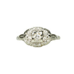 Vintage White Gold and Diamond Engagement Ring - Gem Set Love