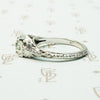 White Gold Filigree Old Euro Diamond Engagement Ring