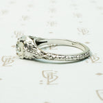 White Gold Filigree Old Euro Diamond Engagement Ring