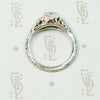 White Gold Filigree Old Euro Diamond Engagement Ring