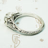 White Gold Filigree Old Euro Diamond Engagement Ring