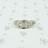 vintage 1930's white gold engagement ring