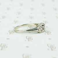 vintage 1930's white gold engagement ring side view