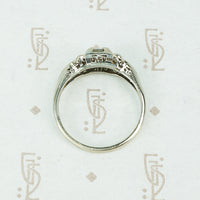 vintage 1930's white gold engagement ring side view