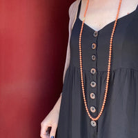 Long and Lovely Coral Bead Necklace