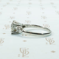 Old European Cut Diamond Platinum Engagement Ring