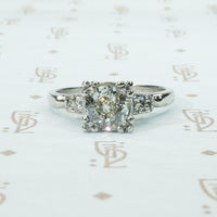 classic 1940's engagement ring in Platuinum  with an old euro cut diamond