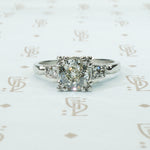 classic 1940's engagement ring in Platuinum  with an old euro cut diamond