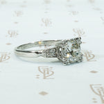 Old European Cut Diamond Platinum Engagement Ring
