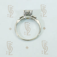 Old European Cut Diamond Platinum Engagement Ring
