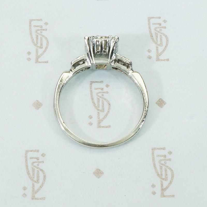 Old European Cut Diamond Platinum Engagement Ring