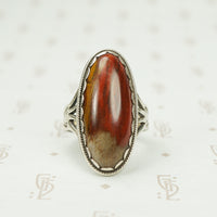 Jasper in Sterling Vintage 1942 Ring