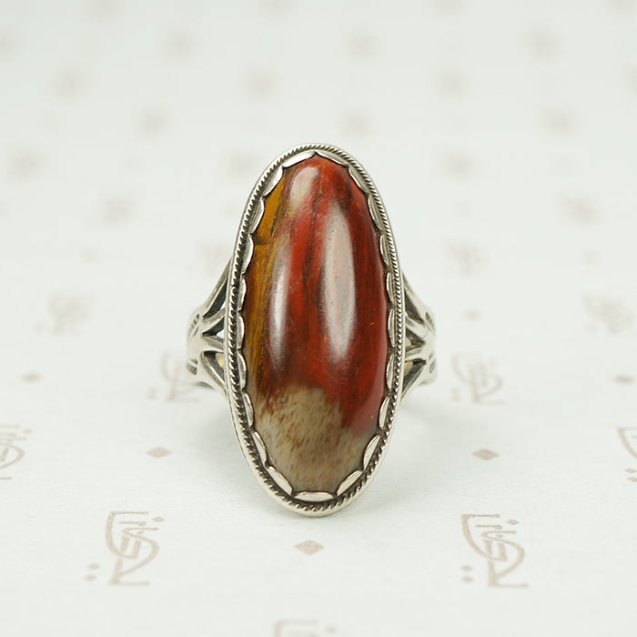 Jasper in Sterling Vintage 1942 Ring