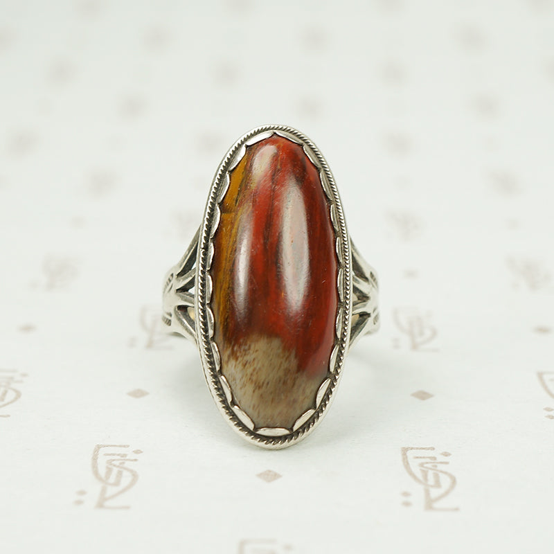 Jasper in Sterling Vintage 1942 Ring