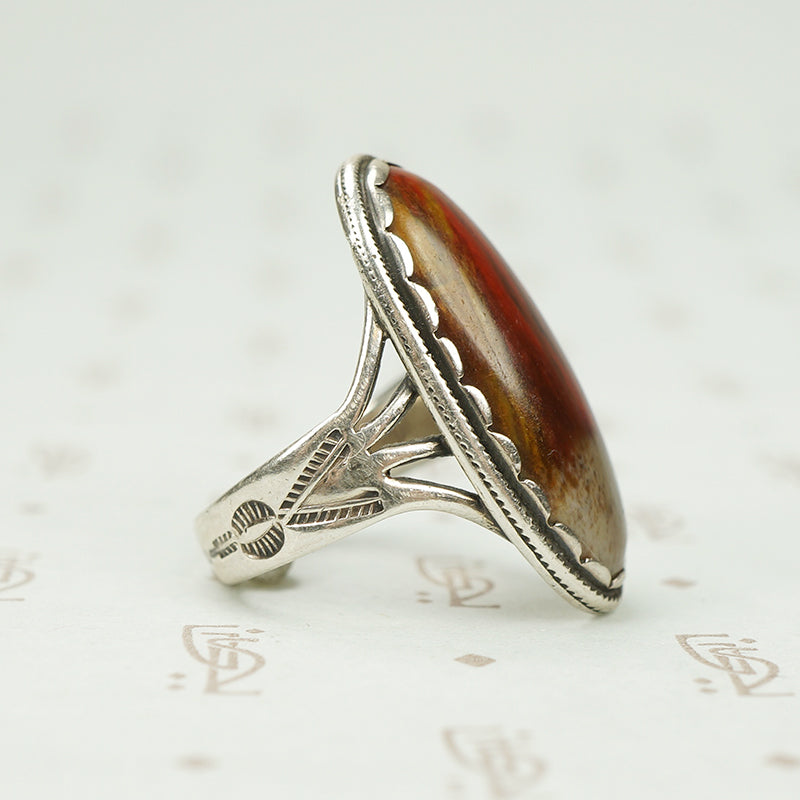 Jasper in Sterling Vintage 1942 Ring