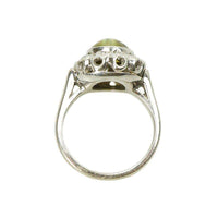 Vintage Cats Eye Chrysoberyl and Diamond Ring