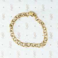 1950's 14k yellow gold triple link bracelet