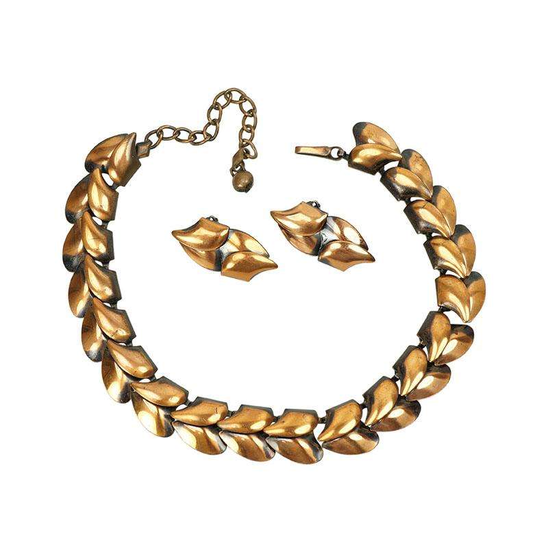 Vintage Copper Necklace and Earring Set