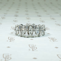 14k white gold marquis and tapered baguette diamnd ring vintage 1960's