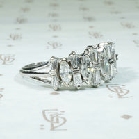 Mod 1960's Marquis and Baguette Diamond Ring