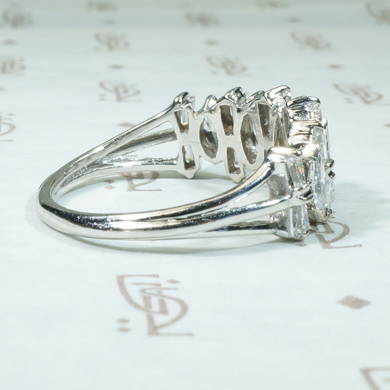 Mod 1960's Marquis and Baguette Diamond Ring