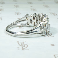 Mod 1960's Marquis and Baguette Diamond Ring