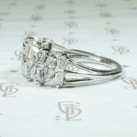 Mod 1960's Marquis and Baguette Diamond Ring