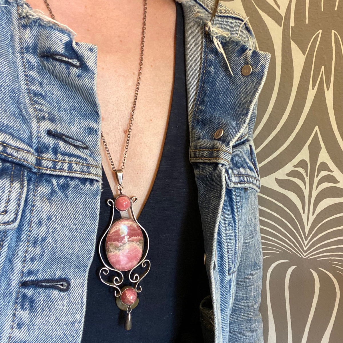 Superb Mid Century Rhodochrosite Necklace