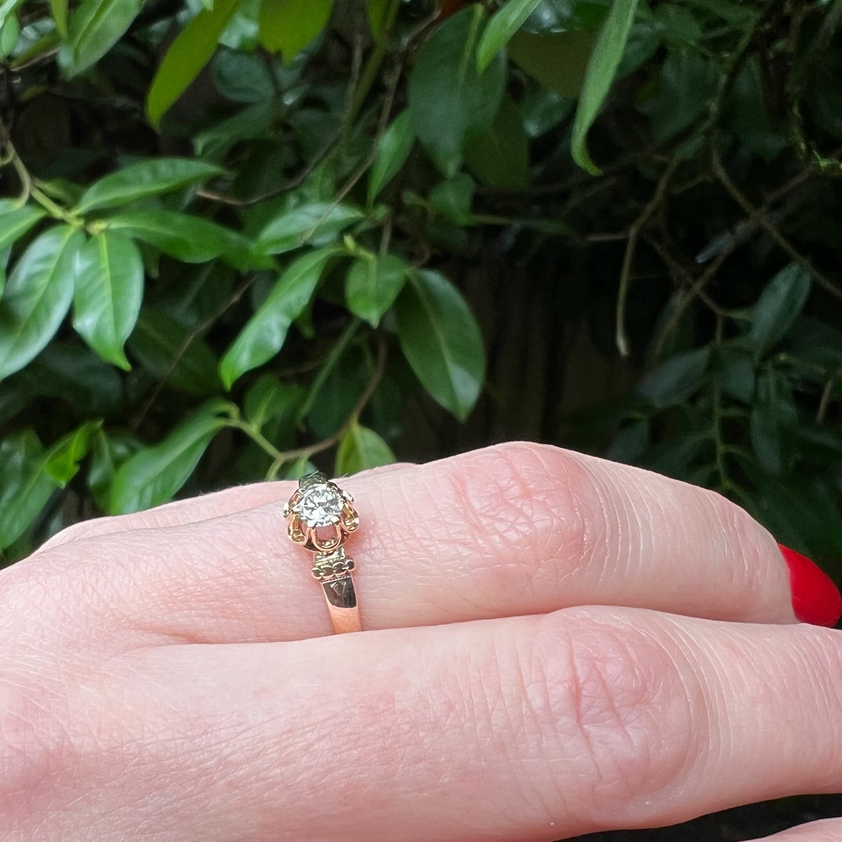 Charming Buttercup Set Diamond Engagement Ring
