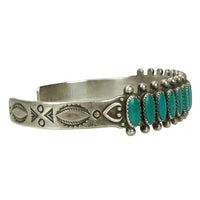 Vintage Sterling Cuff Bracelet with Turquoise