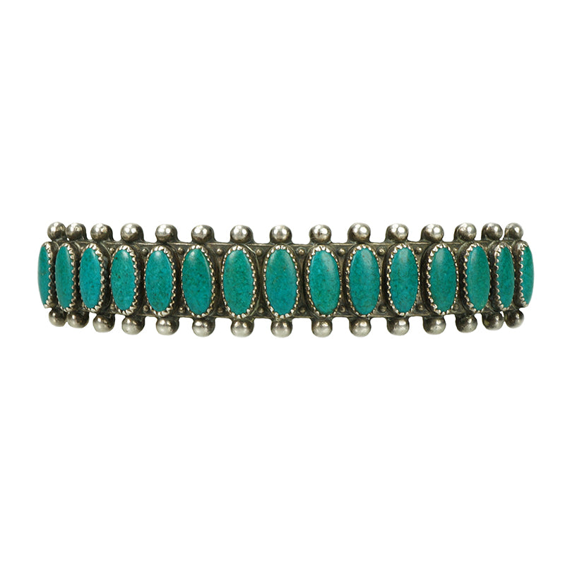 Vintage Sterling Cuff Bracelet with Turquoise