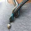 Vintage Silver Enamel Snake Necklace