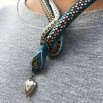 Vintage Silver Enamel Snake Necklace