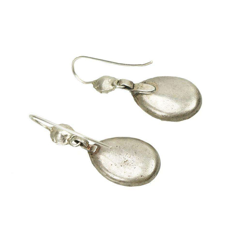Antique Dangly Teardrop Paste Earrings in Silver