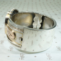 Rose Gold and Sterling 19thc Gem Set Cuff