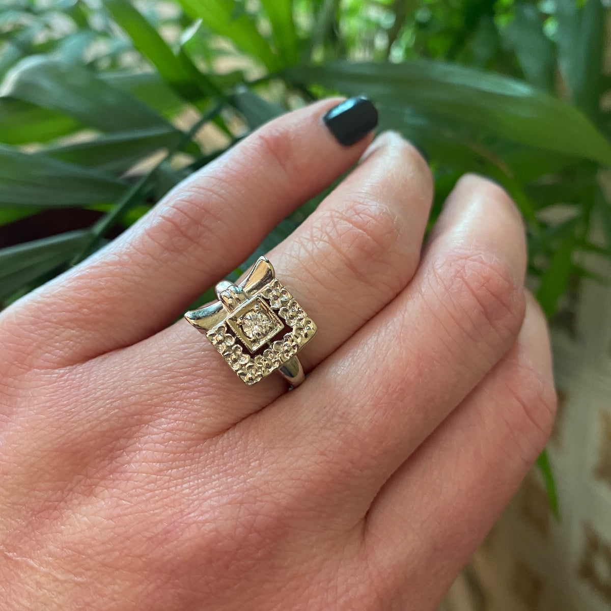Vintage 1940's Forget me Not Diamond Ring