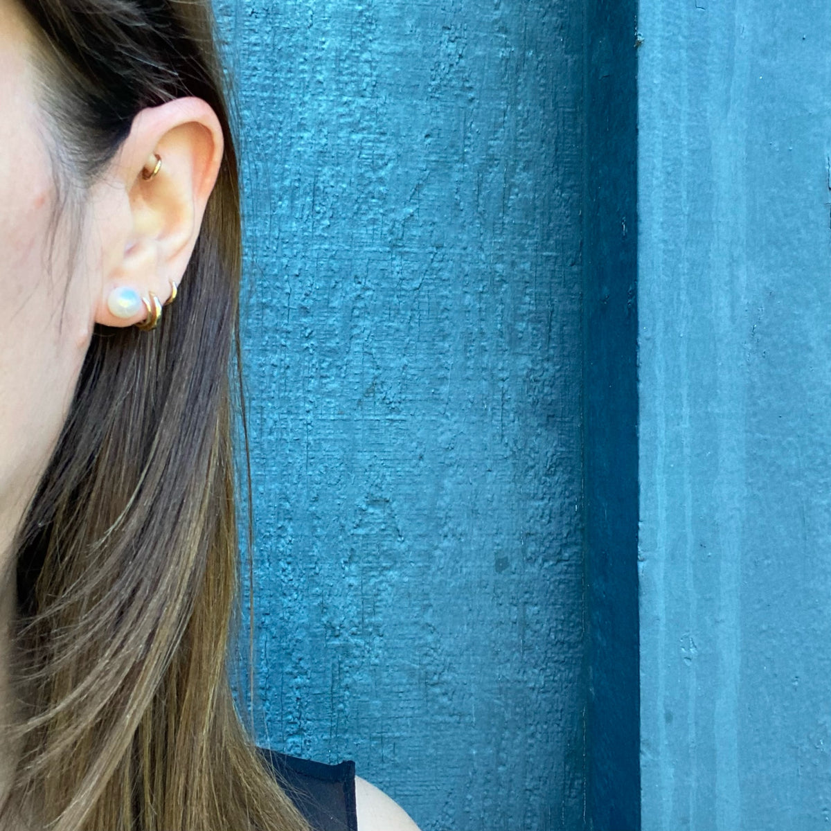 Vintage 7.5mm Pearl Studs in White Gold