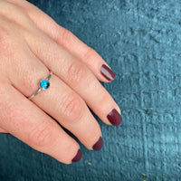 Cerulean Blue Spinel in Silver Ring by 720