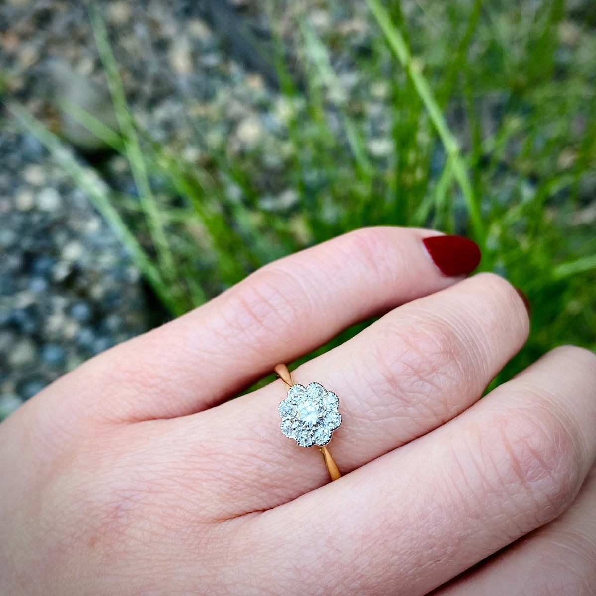 The Love Antique Diamond Flower Ring