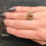 Autumnal Orange Zircon & Fancy Brown Diamond Band