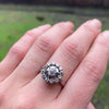 Vintage Platinum Halo Diamond Ring