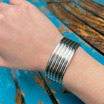 Early Handmade Mantilla Sterling Silver Cuff
