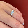 Mid Century Step-Side Diamond Engagement Ring